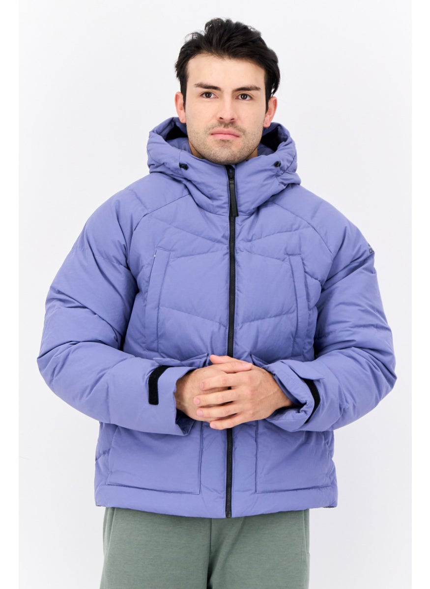 Men Sportswear Fit Brand Logo Outdoor Jacket, Lavender