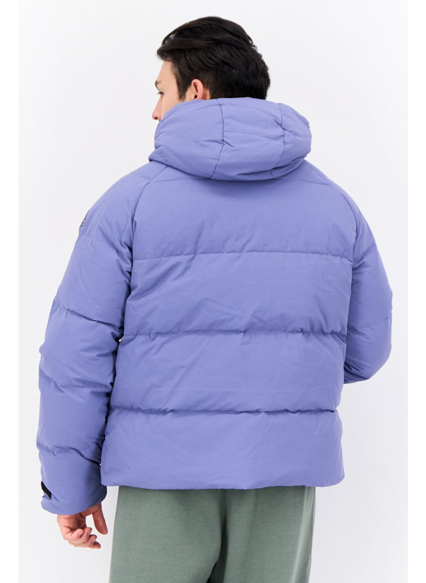 Men Sportswear Fit Brand Logo Outdoor Jacket, Lavender