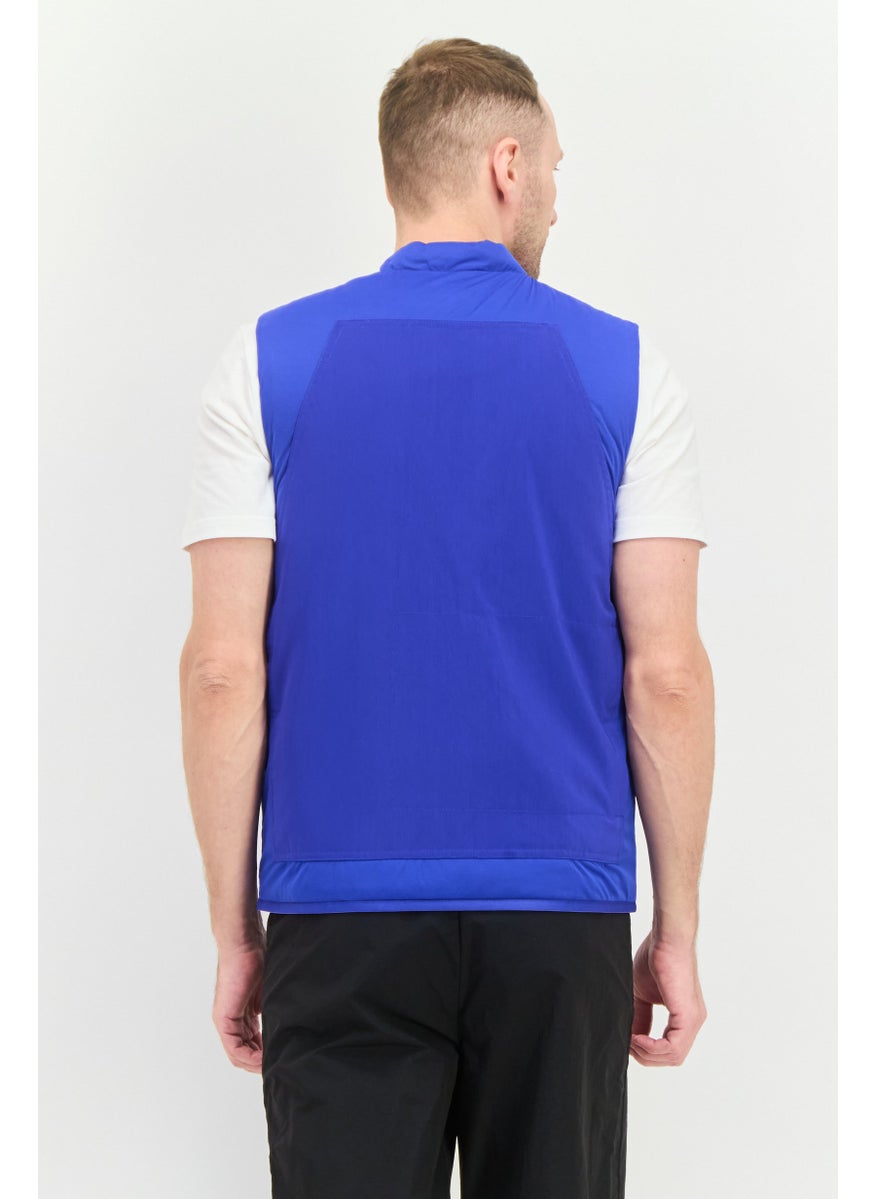 Men Sportswear Fit Outdoor Jacket Vest, Blue