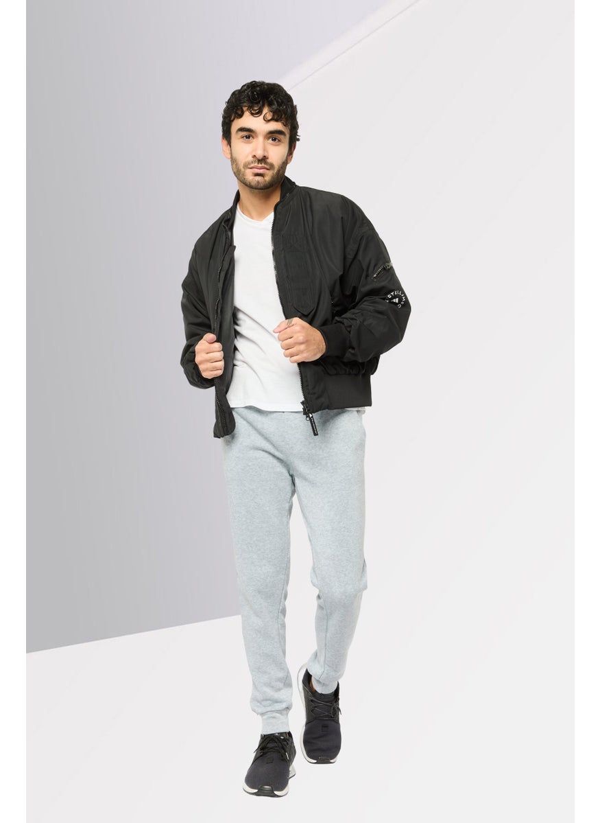 Men Sportswear Fit Long Sleeves Outdoor Jacket, Black