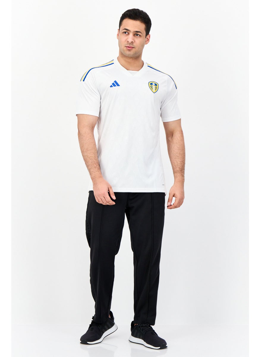 Men Sportswear Fit Short Sleeves Leeds United Football Jersey Shirt, White