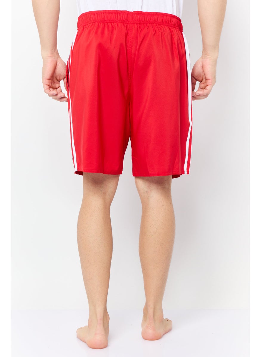 Men Sportswear Fit Brand Logo Board Shorts, Red