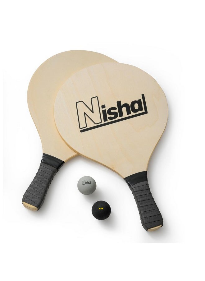 Nisha - Paddle Ball Set, Complete Smash Ball Set with 2 Pro Smash Balls, 2 Smash Rackets and Paddle Grips, Interactive Indoor, Outdoor and Beach Paddle Ball Game, Comes in a Durable Plastic Case