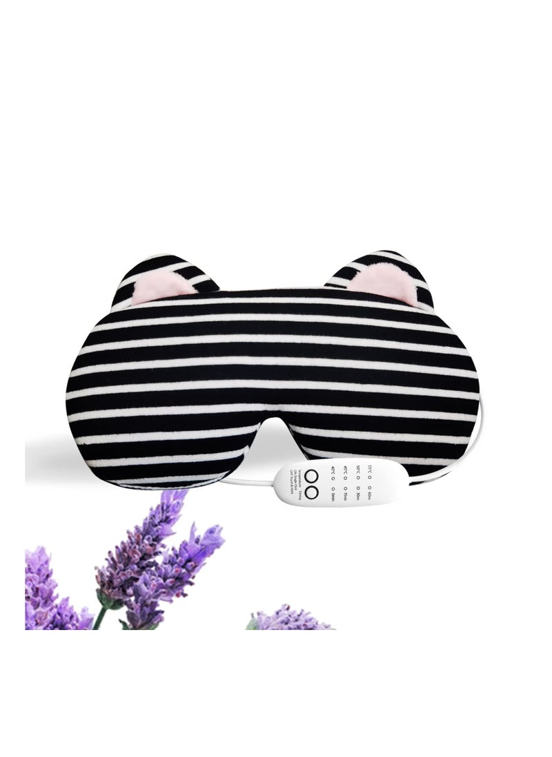 Heated Eye Mask, Heat Eye Mask for Sleeping, Warm Eye Compress for Dry Eyes, USB Electric Heating Eye Pad with Heat & Time Control, Relieve Dry Eye Syndrome, Stye, Blepharitis, A Great Sleep Artifact