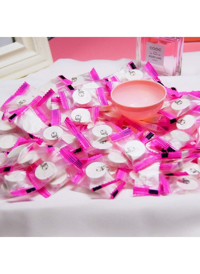 100 pcs Compressed Facial Mask Sheet Beauty DIY Disposable Mask Paper Natural Cotton Skin Care Wrapped Masks Normal Thick，Get a Small Mask Bowl Free