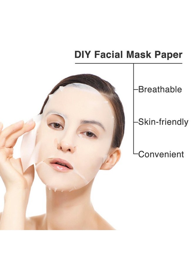 100 pcs Compressed Facial Mask Sheet Beauty DIY Disposable Mask Paper Natural Cotton Skin Care Wrapped Masks Normal Thick，Get a Small Mask Bowl Free