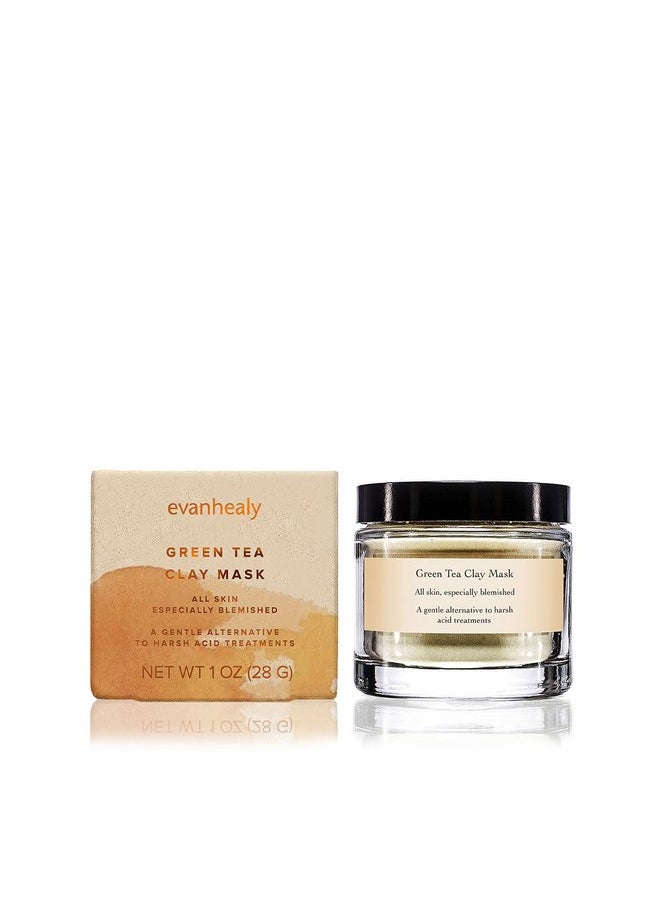 evanhealy Green Tea Clay Mask | Deep-Action Cleansing Mask | Exfoliating, Clarifying & Purifying Mask | Organic Matcha & Montmorillonite Clay for Oily, Normal & Dry Skin