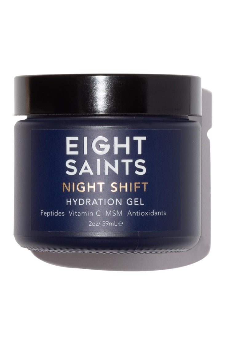Eight Saints Night Shift Hydration Gel Face Moisturizer, Natural and Organic Anti Wrinkle Night Cream Gel For Face To Reduce Fine Lines and Wrinkles, 2 Ounces