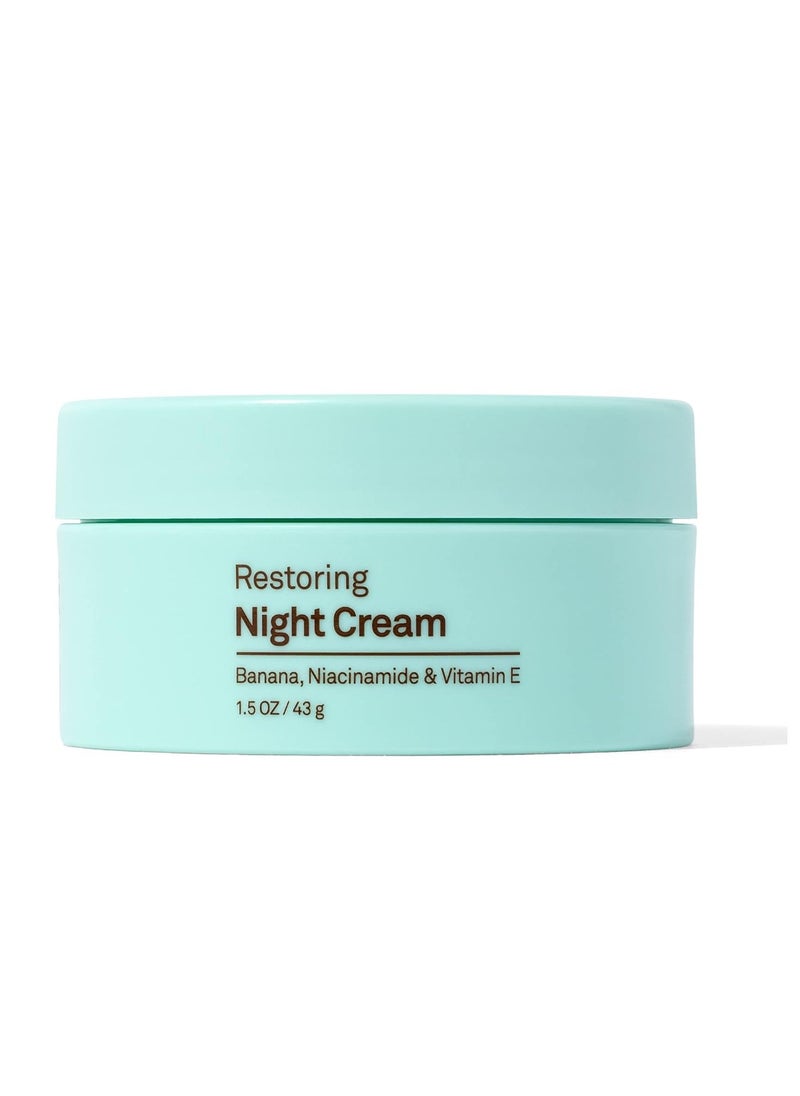 Skin Care Restoring Night Cream - Vegan and Cruelty Free Moisturizing Formula with Niacinamide and Vitamin E - 1.5 oz