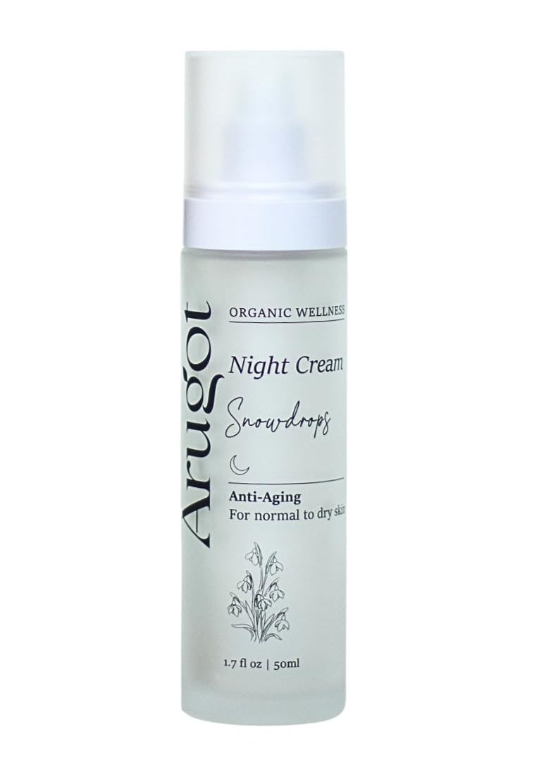 Snowdrops Organic Antiaging Night Cream | Firms Skin, Fights Wrinkles | No Parabens 50ml