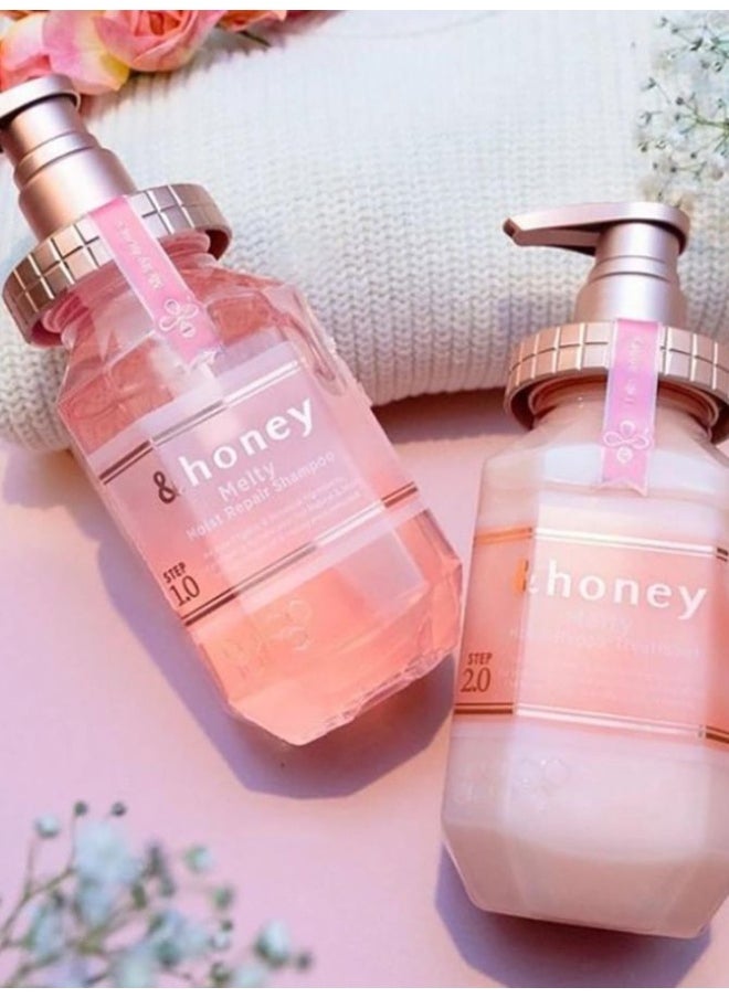 &Honey Melty Moist Shampoo 440 ML, Treatment 440 ML & Hair Oil 100 ML Hair Care Set