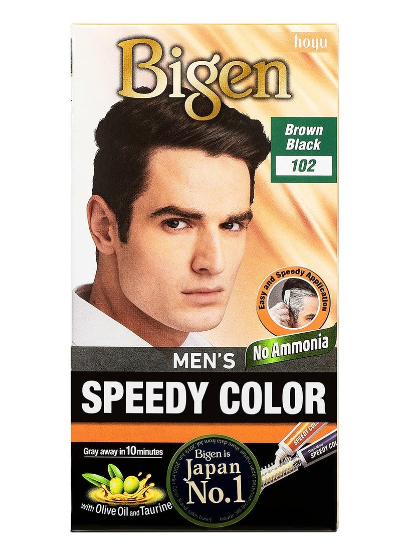 Bigen Men's Speedy Color, Hair Color, 80g - Brown Black 102 (Pack of 1)