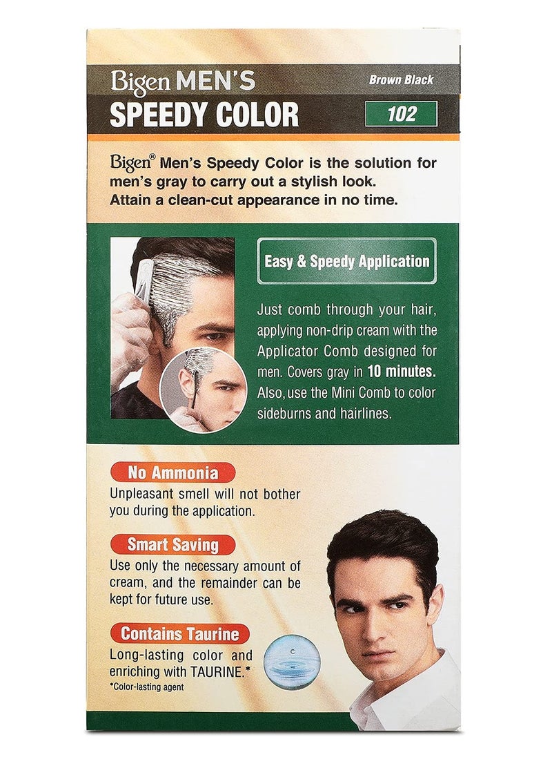 Bigen Men's Speedy Color, Hair Color, 80g - Brown Black 102 (Pack of 1)