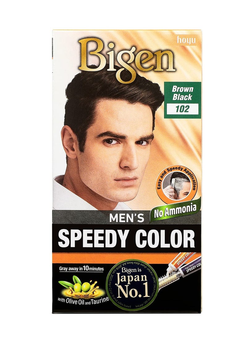 Bigen Men's Speedy Color, Hair Color, 80g - Brown Black 102 (Pack of 1)
