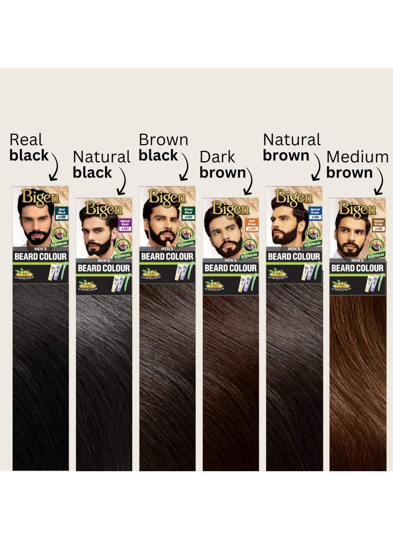Bigen Men's Beard Color Medium Brown 20gm+20gm -105, 102 g
