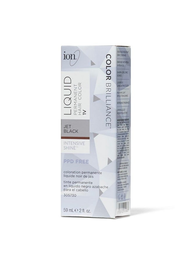 1V Jet Black Permanent Liquid Hair Color