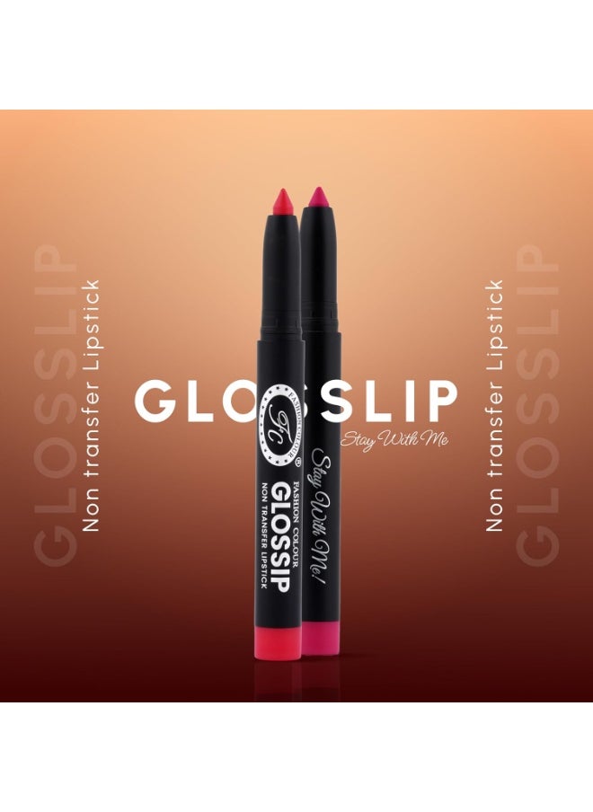 Glossip Non-Transfer Lipstick Long-Lasting 12 Hours Stay Retractable Lip caramel