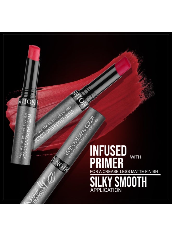 Kiss Lip No Transfer Lipstick Waterproof Smudgeproof Long Lasting Combo Reddle & Mineral