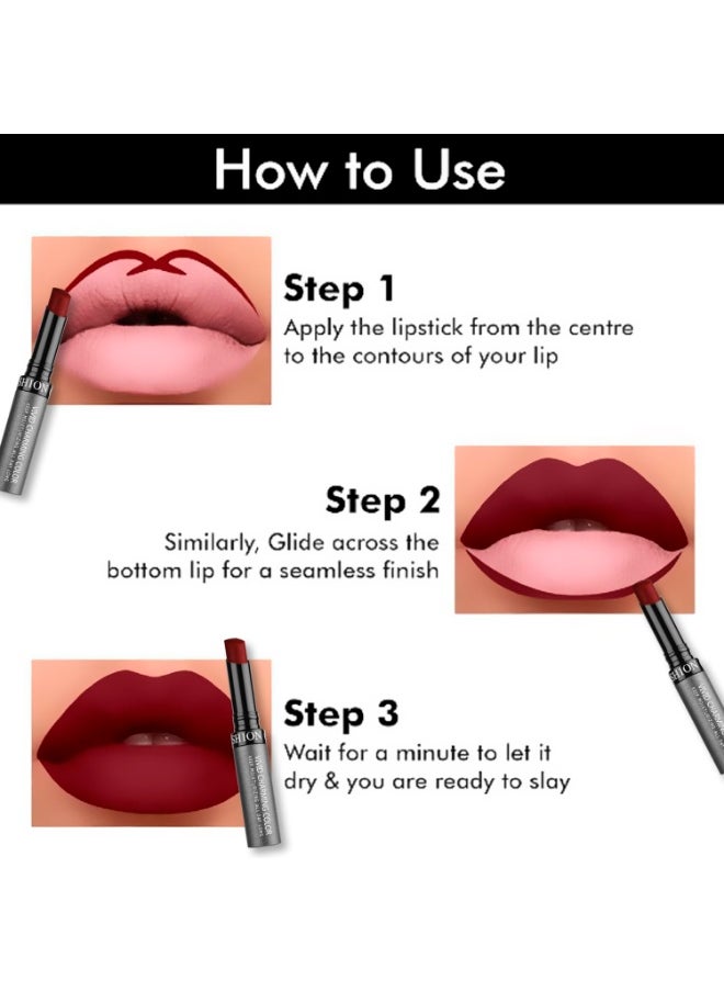 Kiss Lip No Transfer Lipstick Waterproof Smudgeproof Long Lasting Combo Pink & Baby Lavender