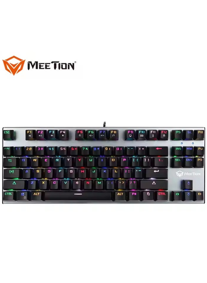 Meetion MK04 RGB Backlit Backlit Multimedia 87 Keys Aluminum Waterproof Design Exclusive Gaming Mechanical Keyboard