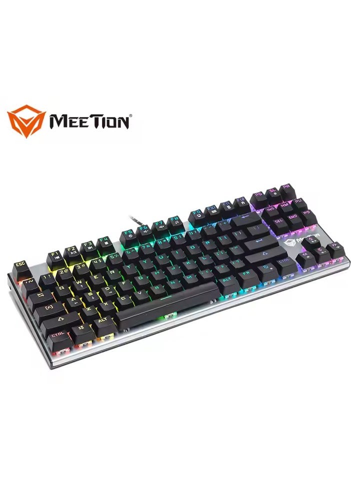 Meetion MK04 RGB Backlit Backlit Multimedia 87 Keys Aluminum Waterproof Design Exclusive Gaming Mechanical Keyboard