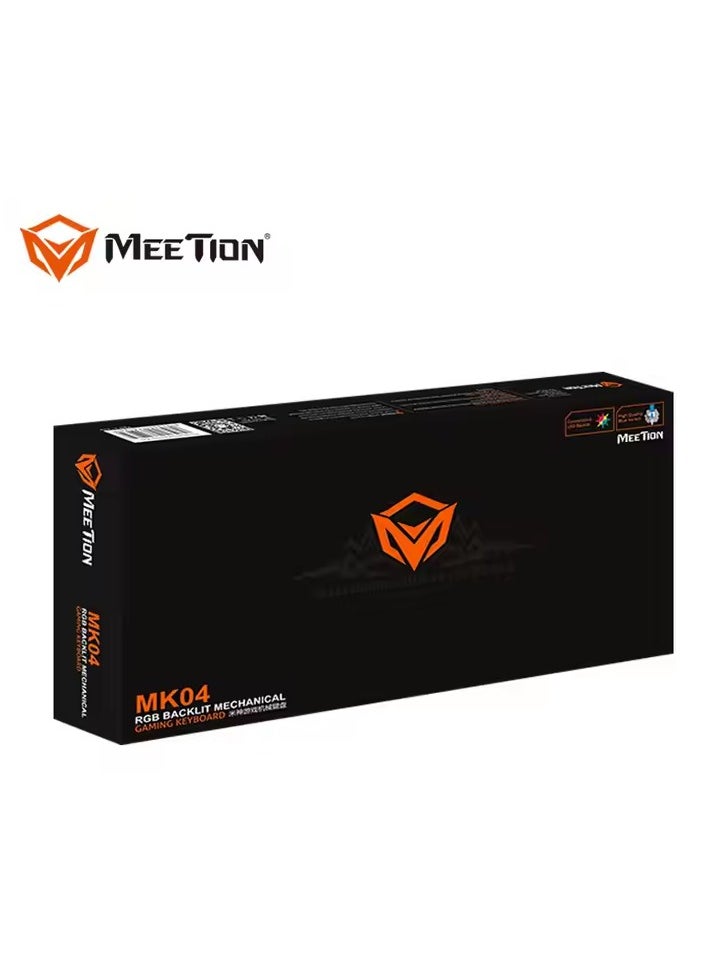 Meetion MK04 RGB Backlit Backlit Multimedia 87 Keys Aluminum Waterproof Design Exclusive Gaming Mechanical Keyboard