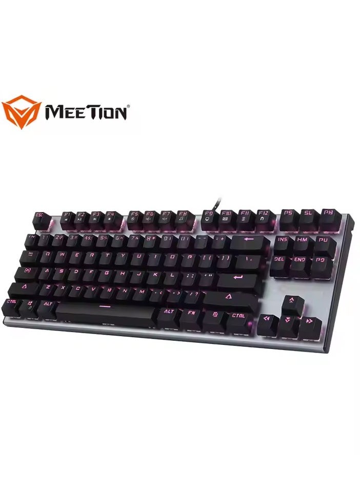 Meetion MK04 RGB Backlit Backlit Multimedia 87 Keys Aluminum Waterproof Design Exclusive Gaming Mechanical Keyboard