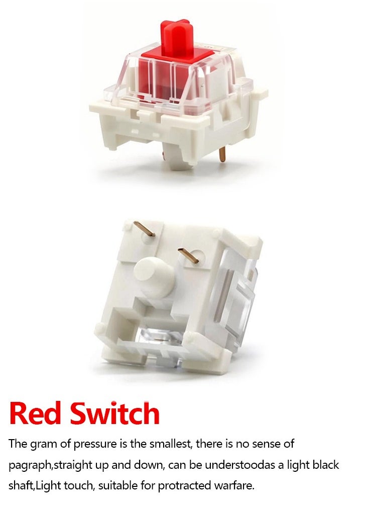 110pcs Outemu Keyboard Switch 3Pin Linear Tactile Clicky Switches for Mechanical Keyboards Red  Switch