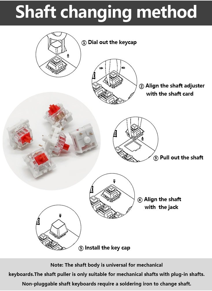 110pcs Outemu Keyboard Switch 3Pin Linear Tactile Clicky Switches for Mechanical Keyboards Red  Switch