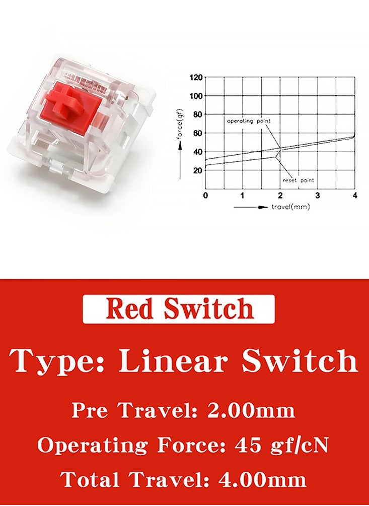 110pcs Outemu Keyboard Switch 3Pin Linear Tactile Clicky Switches for Mechanical Keyboards Red  Switch