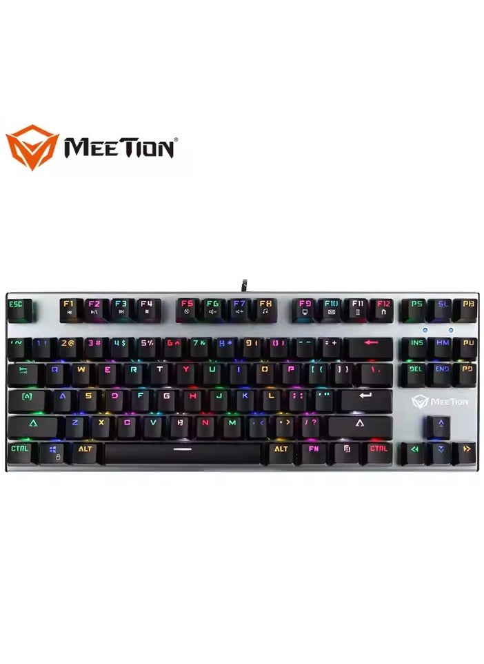 Meetion MK04 RGB Backlit Backlit Multimedia 87 Keys Aluminum Waterproof Design Premium Gaming Mechanical Keyboard