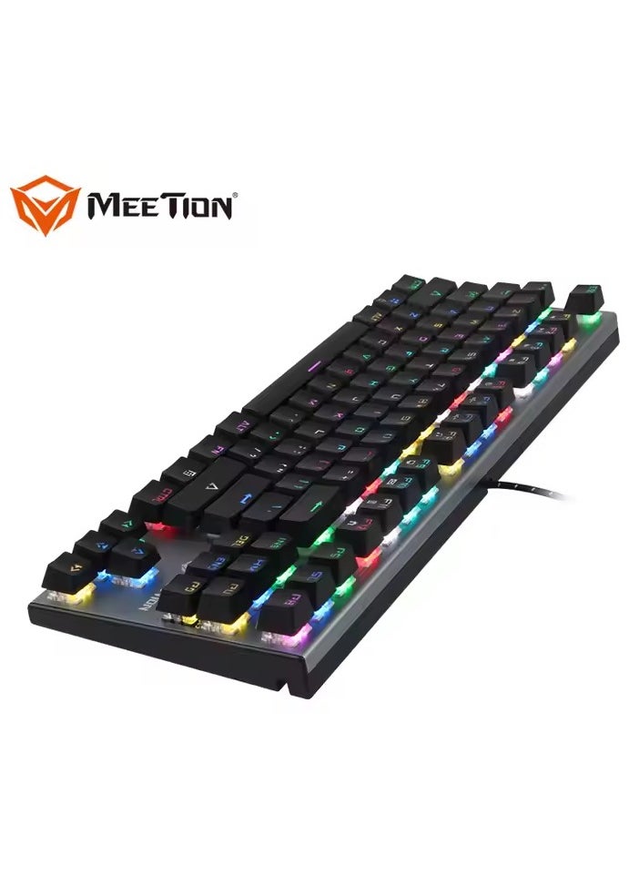 Meetion MK04 RGB Backlit Backlit Multimedia 87 Keys Aluminum Waterproof Design Premium Gaming Mechanical Keyboard