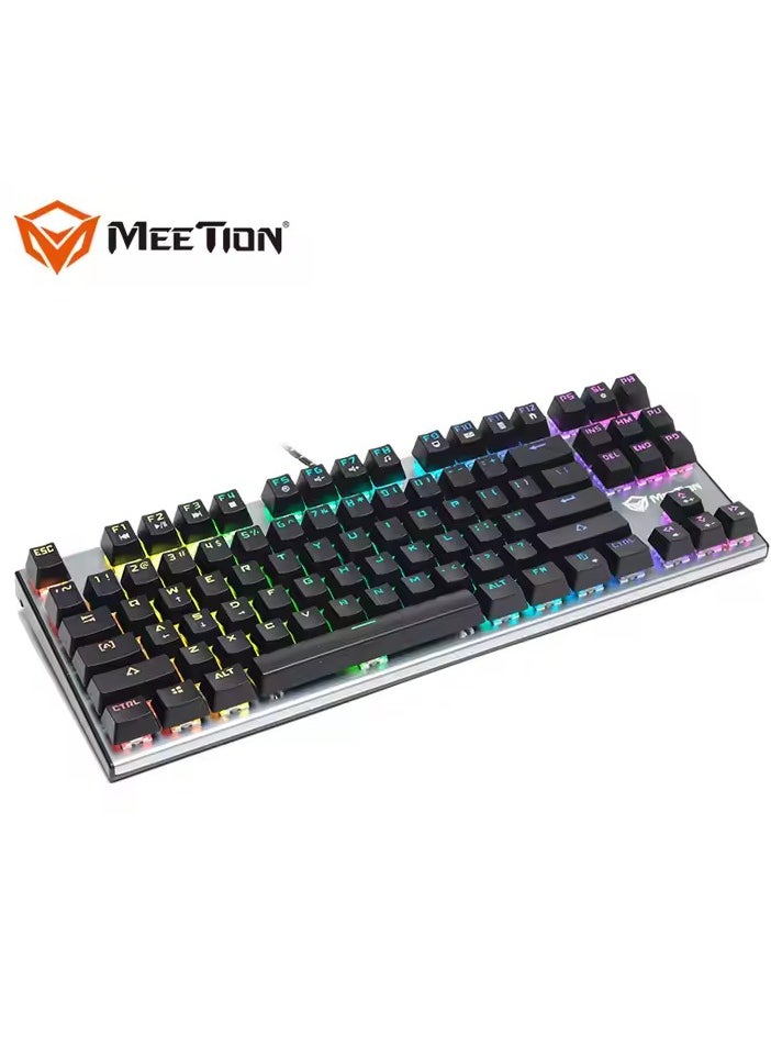 Meetion MK04 RGB Backlit Backlit Multimedia 87 Keys Aluminum Waterproof Design Premium Gaming Mechanical Keyboard