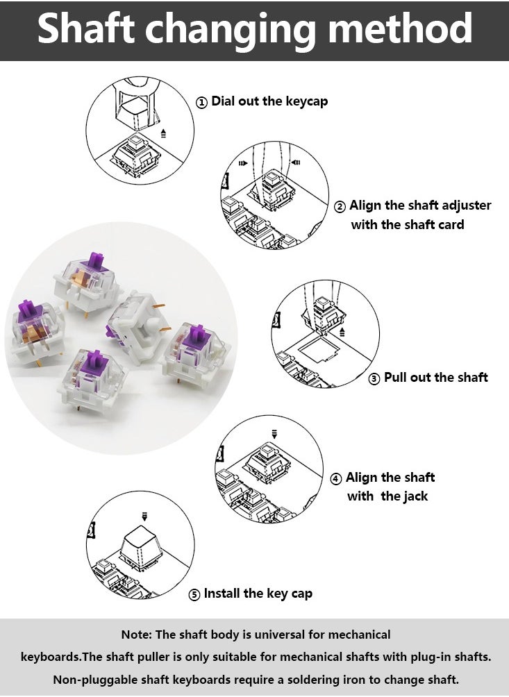 Outemu Switch Mechanical Keyboard Switch 3Pin Tactile Switch Lube Purple Gaming Keyboard Switches