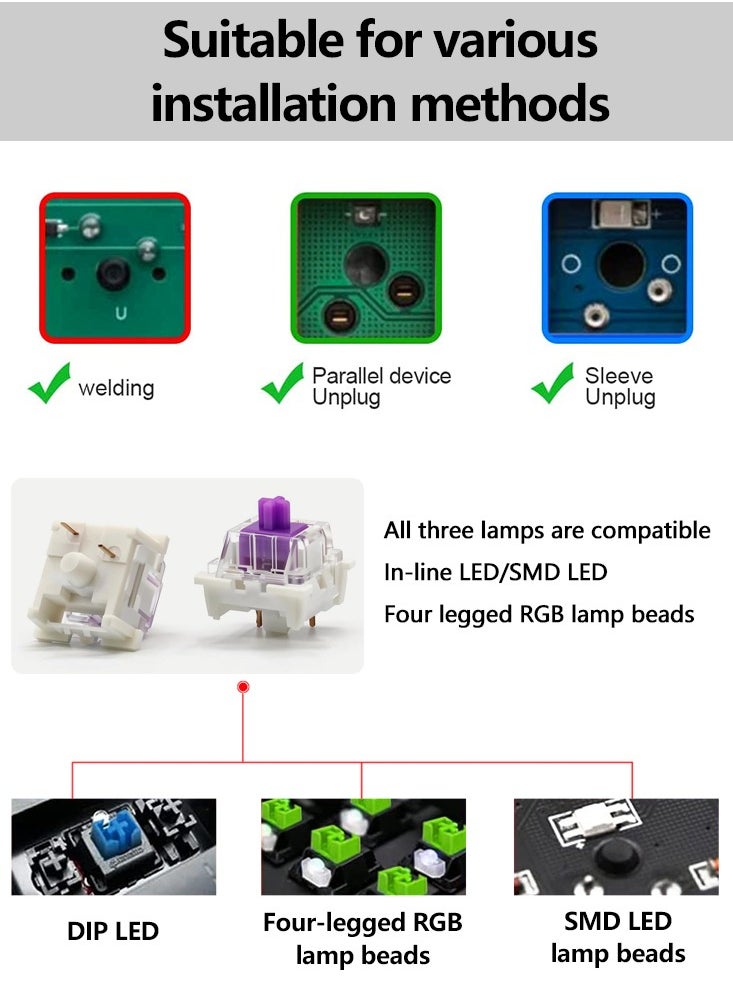 Outemu Switch Mechanical Keyboard Switch 3Pin Tactile Switch Lube Purple Gaming Keyboard Switches