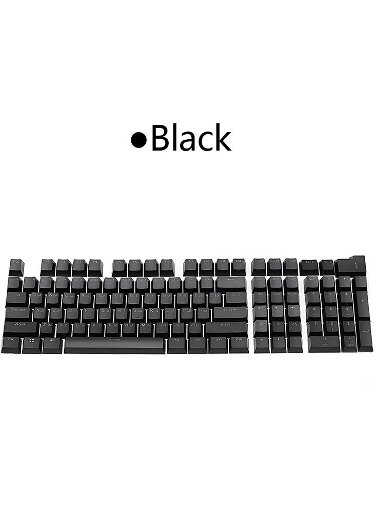 104-Key Black Arabic OEM Profile Keycaps RGB Backlit Mechanical Keyboard Set With Anti-Fade Coating