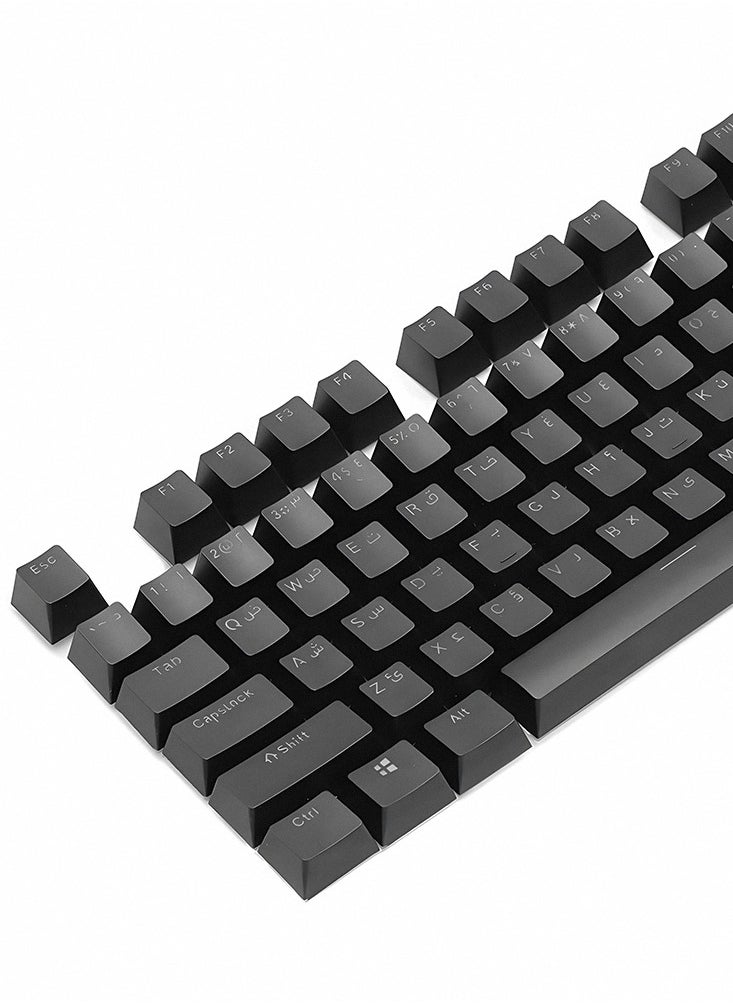 104-Key Black Arabic OEM Profile Keycaps RGB Backlit Mechanical Keyboard Set With Anti-Fade Coating