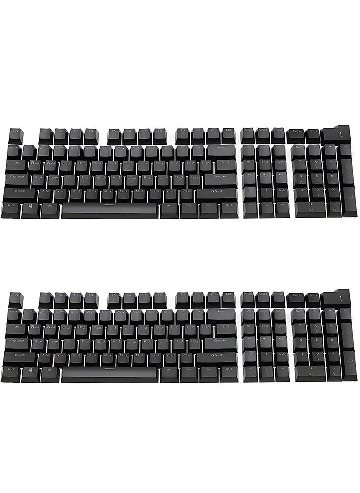 104-Key Black Arabic OEM Profile Keycaps RGB Backlit Mechanical Keyboard Set With Anti-Fade Coating