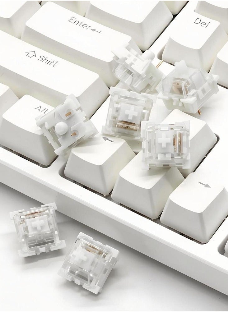 White Silent Switch 3-Pin Linear Tactile Clicky Switches Mechanical Keyboard Low-Noise RGB Gaming Axles