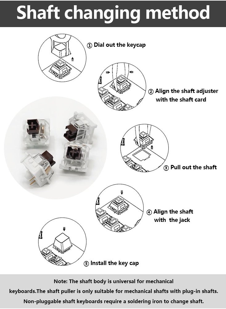 110Pcs Outemu Mechanical Keyboard Switch Dust-proof Brown Switch 3-pin Clicky Linear Tactile Switch RGB LED SMD Game Console With MX Switch