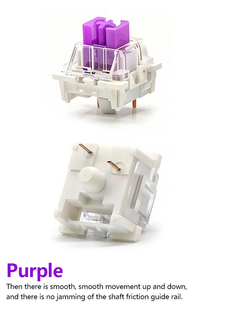 110pcs Outemu Keyboard Switch Mechanical Keyboard Game Switch Keyboard 3-Pin Click Switch Linear Tactile Dustproof Purple Switchs