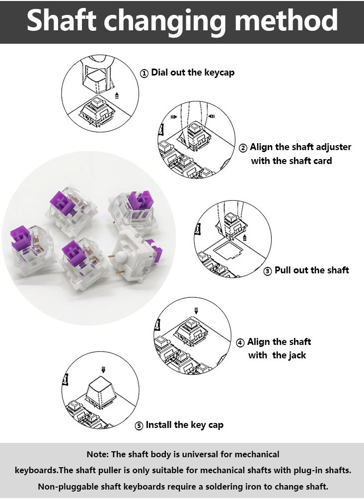 110pcs Outemu Keyboard Switch Mechanical Keyboard Game Switch Keyboard 3-Pin Click Switch Linear Tactile Dustproof Purple Switchs