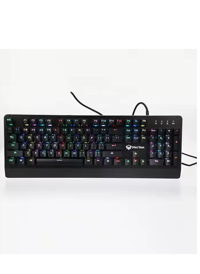 Meetion MK01 Premium Design, Full key Anti-Ghosting RGB Backlit, 12 Multimedia Shortcuts, Plug & Play, System Compatible OUTEMU Mechanical Wired Gaming Keyboard