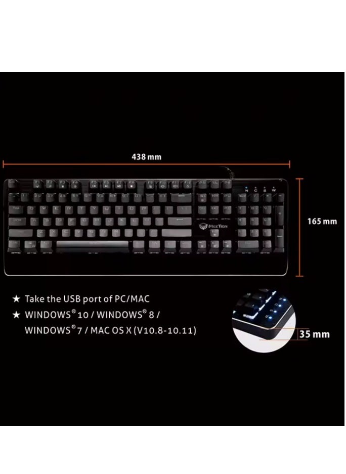 Meetion MK01 Premium Design, Full key Anti-Ghosting RGB Backlit, 12 Multimedia Shortcuts, Plug & Play, System Compatible OUTEMU Mechanical Wired Gaming Keyboard