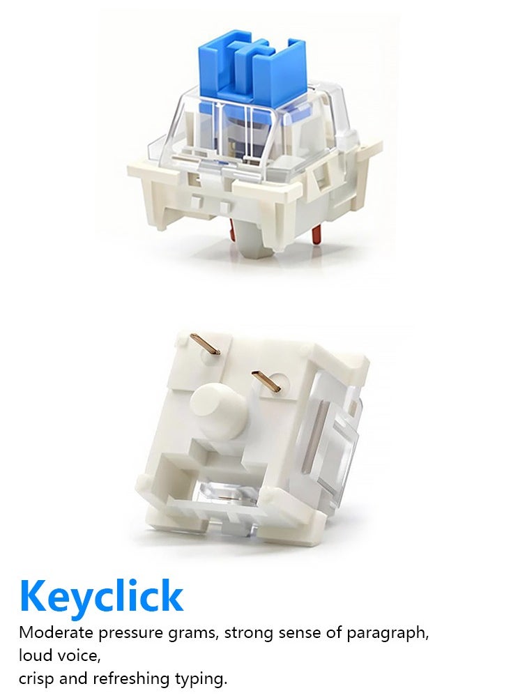 3-pin Clicky Linear Tactile Keyboard Switch RGB LED SMD Game Console With MX Switch Outemu Mechanical Keyboard Dust-proof Blue Switch 110Pcs