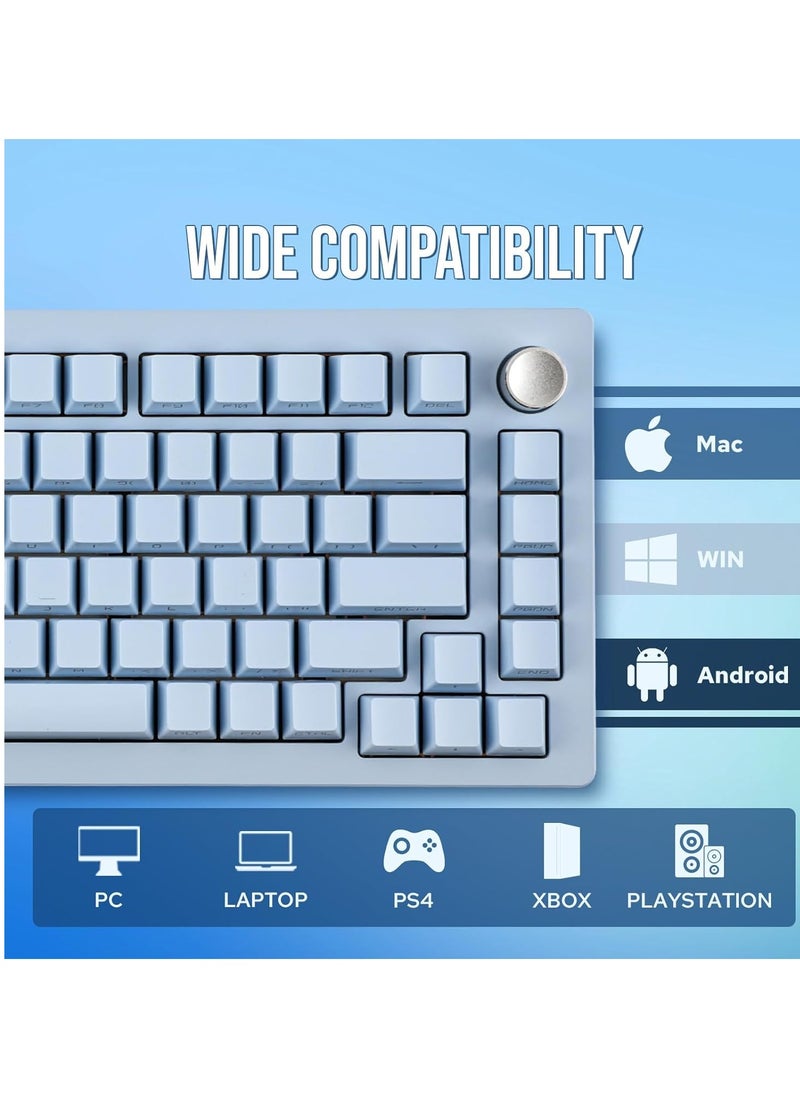EPOMAKER Tide75 QMK/VIA Wireless Gaming Keyboard, 75% Aluminum Mechanical Keyboard, Hot-Swap Creamy Keyboard with FR4 PlateSwitch (Blue)