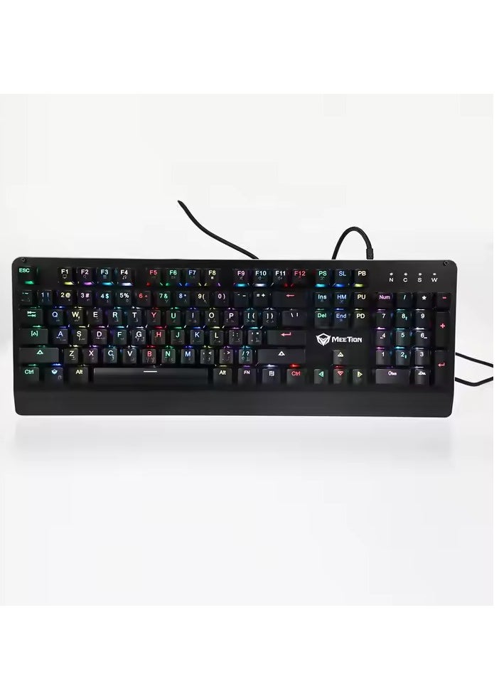Meetion MK01 Exclusive Design, Full key Anti-Ghosting RGB Backlit, 12 Multimedia Shortcuts, Plug & Play, System Compatible OUTEMU Mechanical Wired Gaming Keyboard