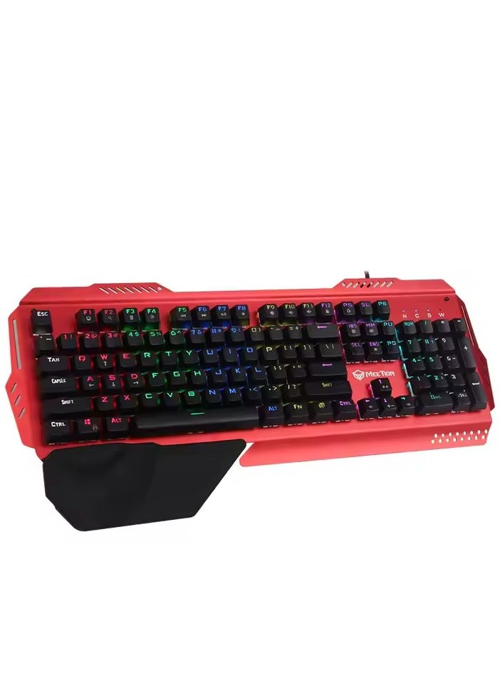 Meetion MK20 Anti-Ghosting Metal Mechanical Gaming Keyboard 104 keys Colorful RGB chroma Backlit Customizable High-quality Macro Mechanical Switches Professional Gaming Keyboard