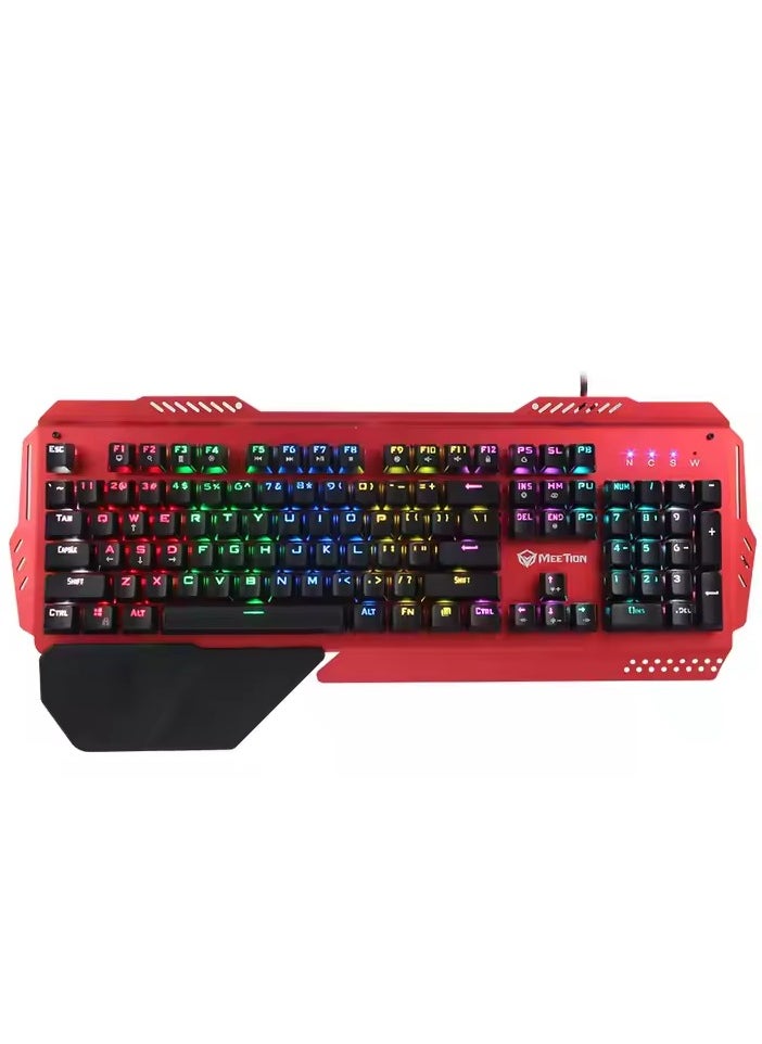Meetion MK20 Anti-Ghosting Metal Mechanical Gaming Keyboard 104 keys Colorful RGB chroma Backlit Customizable High-quality Macro Mechanical Switches Professional Gaming Keyboard