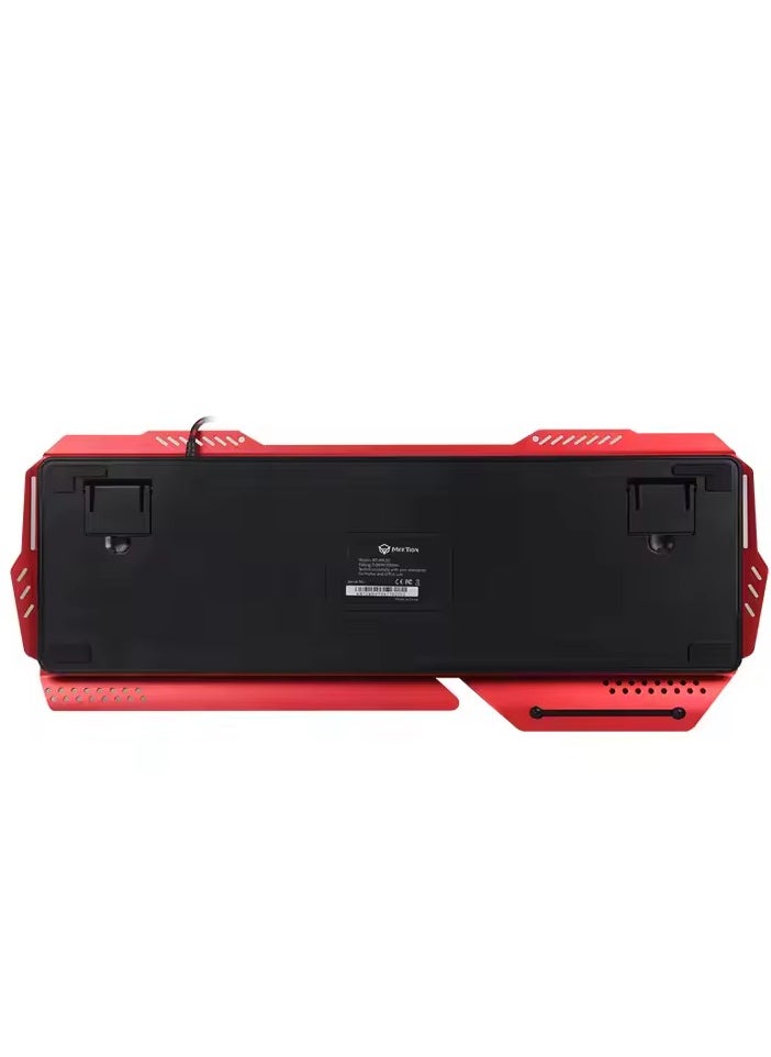 Meetion MK20 Anti-Ghosting Metal Mechanical Gaming Keyboard 104 keys Colorful RGB chroma Backlit Customizable High-quality Macro Mechanical Switches Professional Gaming Keyboard Red